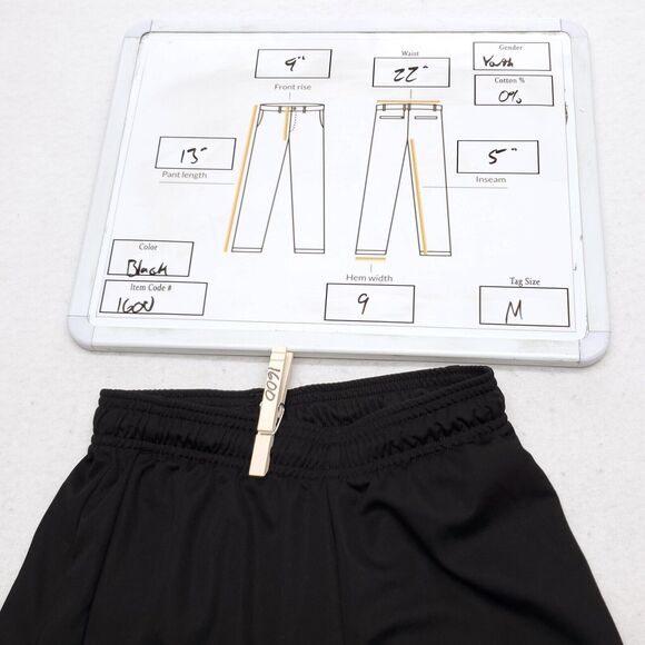 Puma Athletic Pull On Running Shorts Youth Boys Size Medium M Black White - Picture 8 of 8